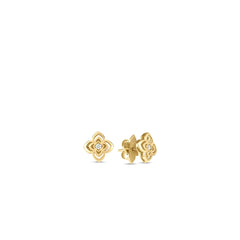 PALAZZO DUCALE CARNIVAL SMALL DIAMOND FLOWER STUD EARRINGS