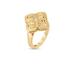 PALAZZO DUCALE CARNIVAL DIAMOND AND SATIN FINISH FLOWER RING