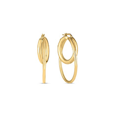 DESIGNER GOLD DOUBLE HOOP EARRINGS