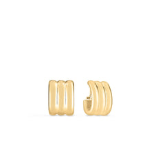 DESIGNER GOLD WIDE RIDGED EARRINGS