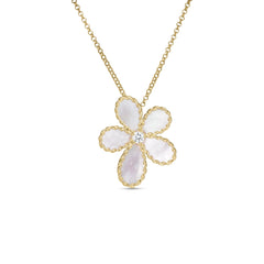 JASMINE DIAMOND AND MOTHER OF PEARL FLOWER NECKLACE