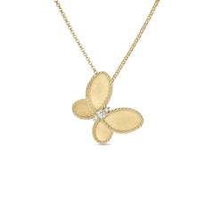 JASMINE DIAMOND AND SATIN FINISH BUTTERFLY NECKLACE