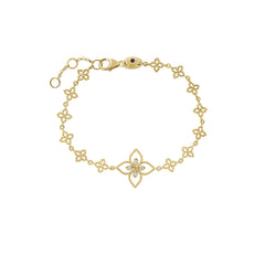 PRINCIPESSA FLOWER CHAIN AND DIAMOND FLOWER CHARM BRACELET