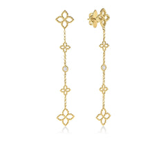 PRINCIPESSA DIAMOND AND FLOWER STATION DANGLE EARRINGS