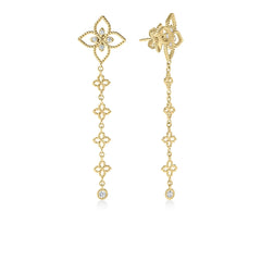 PRINCIPESSA DIAMOND FLOWER DANGLE EARRINGS