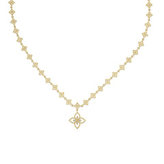PRINCIPESSA FLOWER CHAIN AND DIAMOND FLOWER PENDANT NECKLACE