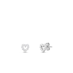 TINY TREASURES DIAMOND HEART STUD EARRINGS
