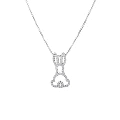 TINY TREASURES DIAMOND BUNNY OUTLINE NECKLACE