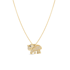 TINY TREASURES BLUE SAPPHIRE AND DIAMOND ELEPHANT NECKLACE