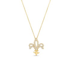 TINY TREASURES DIAMOND FLEUR-DE-LIS NECKLACE