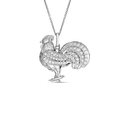 TINY TREASURES DIAMOND ROOSTER NECKLACE