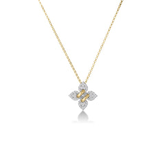 LOVE IN VERONA SMALL PAVE DIAMOND FLOWER NECKLACE