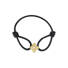 PETITE VENETIAN PRINCESS DIAMOND AND BLACK SILK FLOWER BRACELET