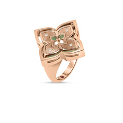 VENETIAN PRINCESS PIROUETTE PAVE FLOWER RING