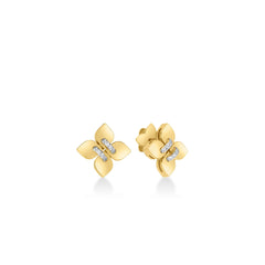 LOVE IN VERONA SMALL DIAMOND FLOWER STUD EARRINGS