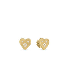 VENETIAN PRINCESS SMALL HEART MEDALLION STUD EARRINGS