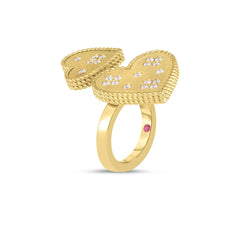 VENETIAN PRINCESS DOUBLE HEART MEDALLION RING
