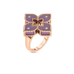 VENETIAN PRINCESS DIAMOND AND PURPLE TITANIUM SMALL FLOWER RING
