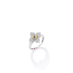LOVE IN VERONA SMALL PAVE DIAMOND FLOWER RING