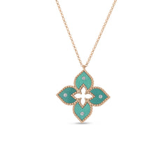 VENETIAN PRINCESS DIAMOND AND GREEN TITANIUM SMALL FLOWER NECKLACE