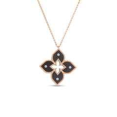 VENETIAN PRINCESS DIAMOND AND GRAY TITANIUM SMALL FLOWER NECKLACE