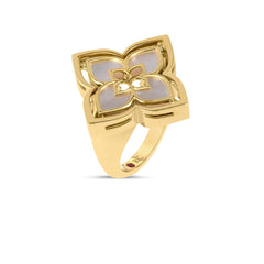 VENETIAN PRINCESS PIROUETTE PAVE FLOWER RING