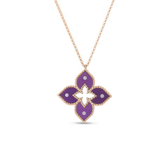 VENETIAN PRINCESS DIAMOND AND PURPLE TITANIUM SMALL FLOWER NECKLACE