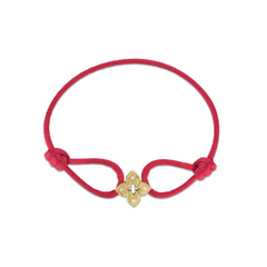 PETITE VENETIAN PRINCESS DIAMOND AND RED SILK FLOWER BRACELET
