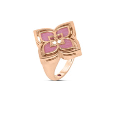 VENETIAN PRINCESS PIROUETTE PAVE FLOWER RING