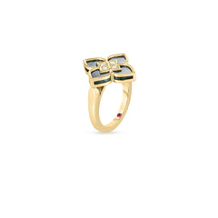 VENETIAN PRINCESS DIAMOND AND MALACHITE SMALL FLOWER RING