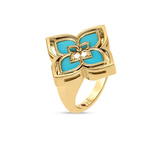 VENETIAN PRINCESS PIROUETTE PAVE FLOWER RING