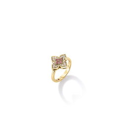 VENETIAN PRINCESS CARNIVAL DIAMOND AND RUBELLITE MEDIUM FLOWER RING