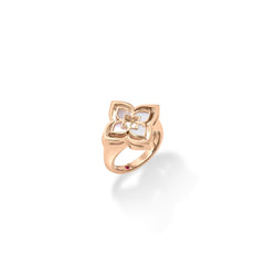 VENETIAN PRINCESS PIROUETTE PAVE SMALL FLOWER RING