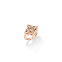 VENETIAN PRINCESS PIROUETTE PAVE SMALL FLOWER RING