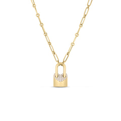 CIALOMA DIAMOND HEART LOCK NECKLACE