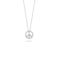 TINY TREASURES DIAMOND PEACE SIGN NECKLACE