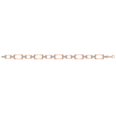 Diamond Accent East West Open Oval Link Bracelet