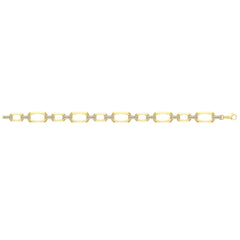 Diamond Accent East West Open Oval Link Bracelet