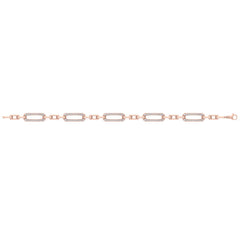 Diamond East West Open Oval Link Bracelet