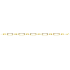 Diamond East West Open Oval Link Bracelet