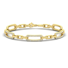Diamond East West Open Oval Link Bracelet