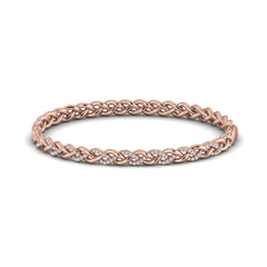 Alternating Diamond Twist Bangle Bracelet