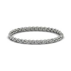 Alternating Diamond Twist Bangle Bracelet