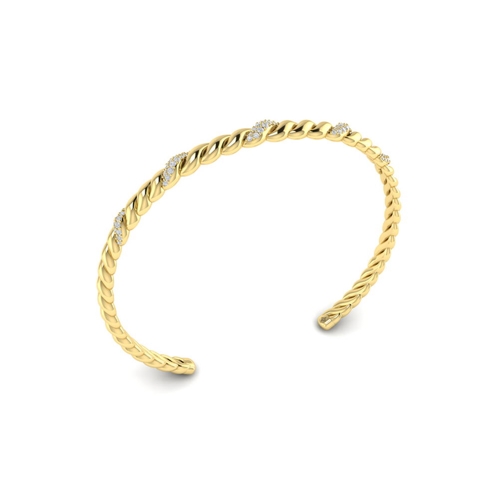 Slim Conch Twist Cuff Bracelet