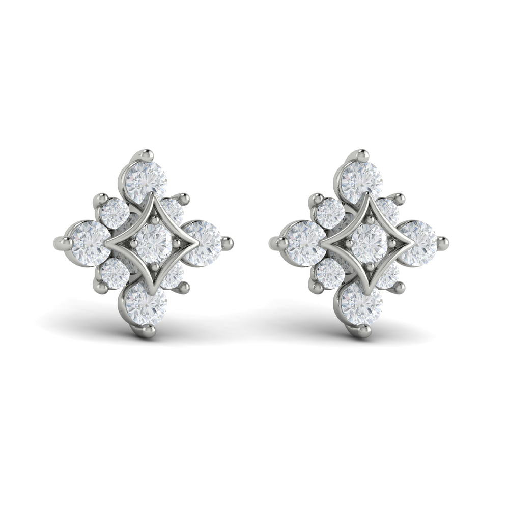 Floating Diamond Star Stud Earrings