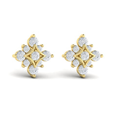 Floating Diamond Star Stud Earrings