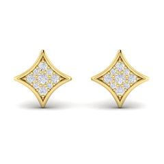 Channel Set Diamond Vlora Star Stud Earrings