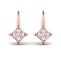 Diamond Vlora Star Channel Set Huggie Earrings