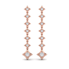 Diamond Vlora Star Long Drop Statement Earrings