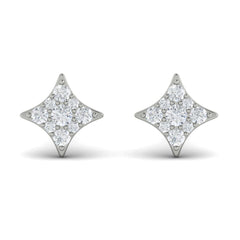 Diamond Cluster Star Stud Earrings